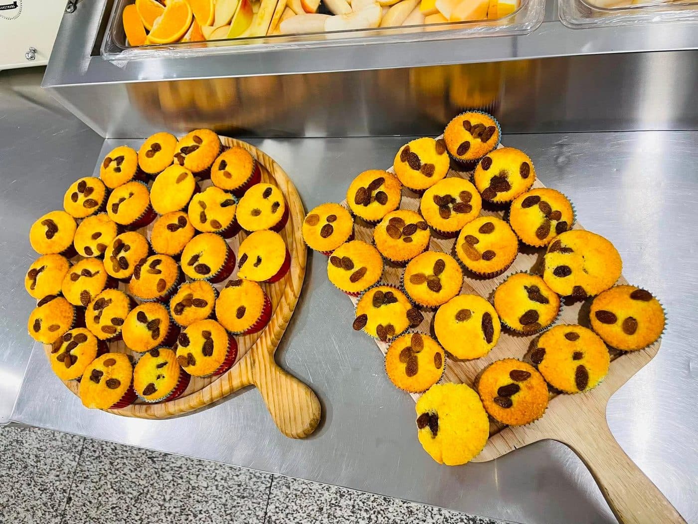 Yellow cupcakes with chocolate