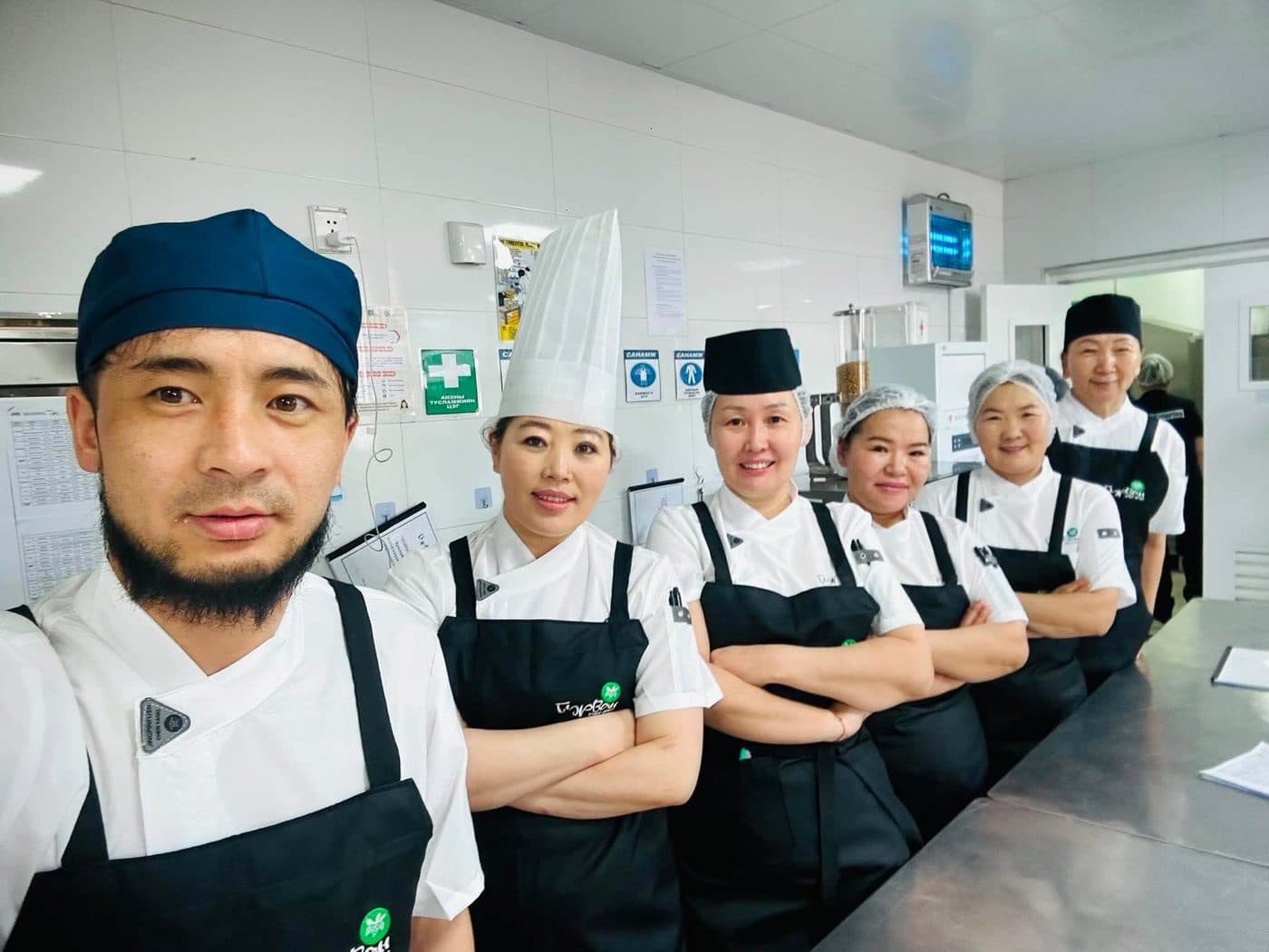 The kitchen crew in uniform